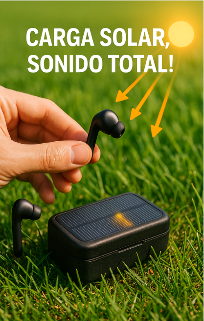 AUDÍFONOS PRO CON PANEL SOLAR Y POWER BANK