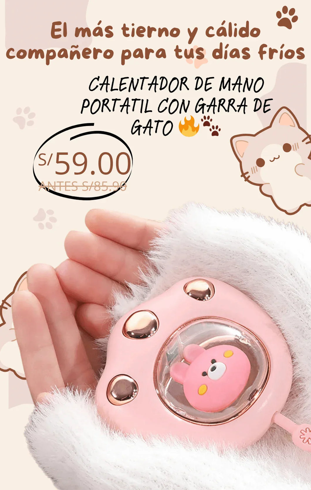 CALENTADOR DE MANO- GATITO
