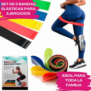 SET DE 5 BANDAS ELÁSTICAS PARA EJERCICIOS